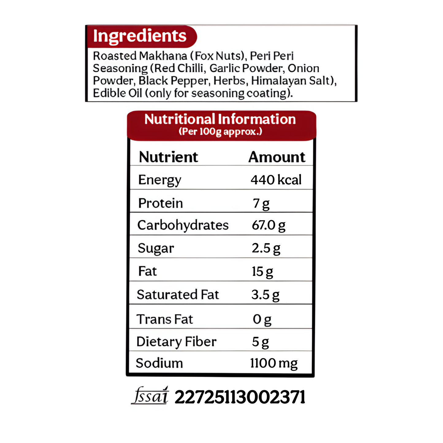 Makhana - Peri Peri Blast | Roasted, Not Fried