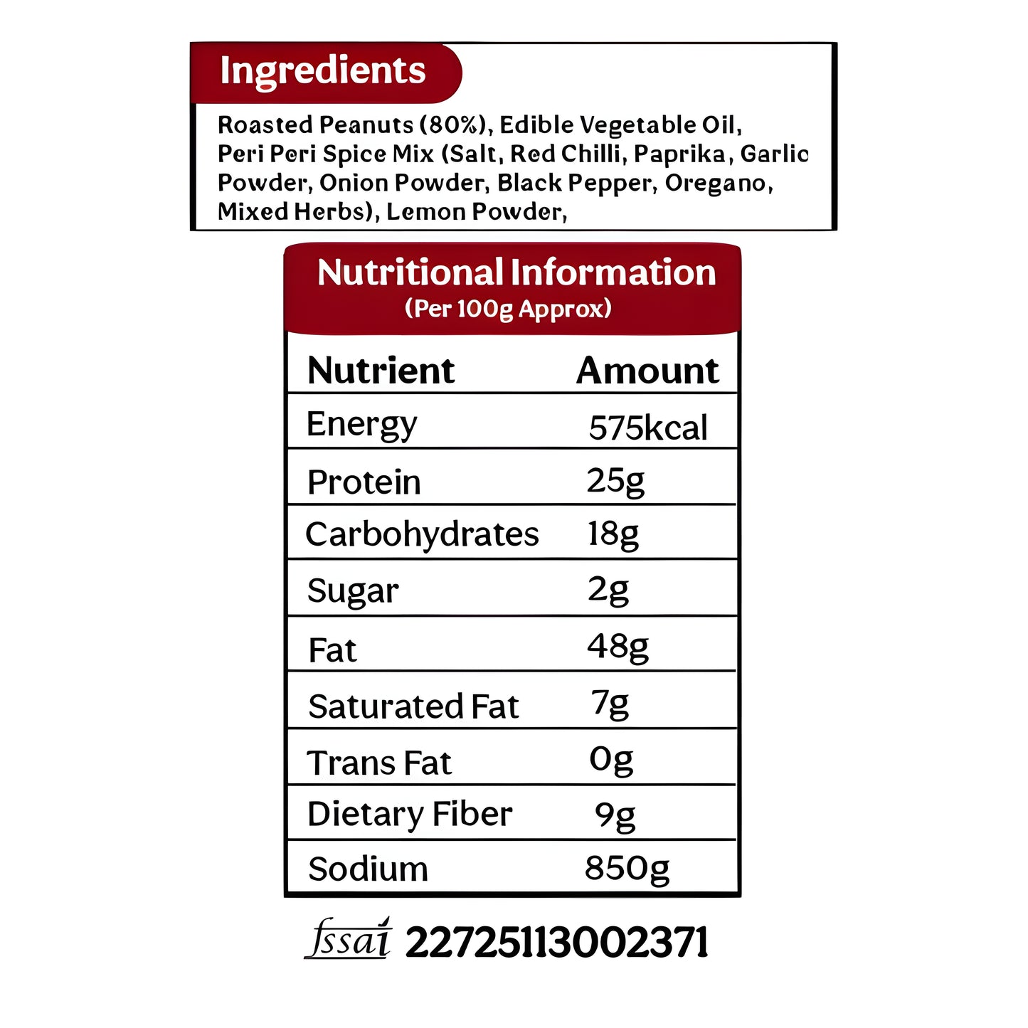 Munchly Peri Peri Peanuts | Roasted, Not Fried