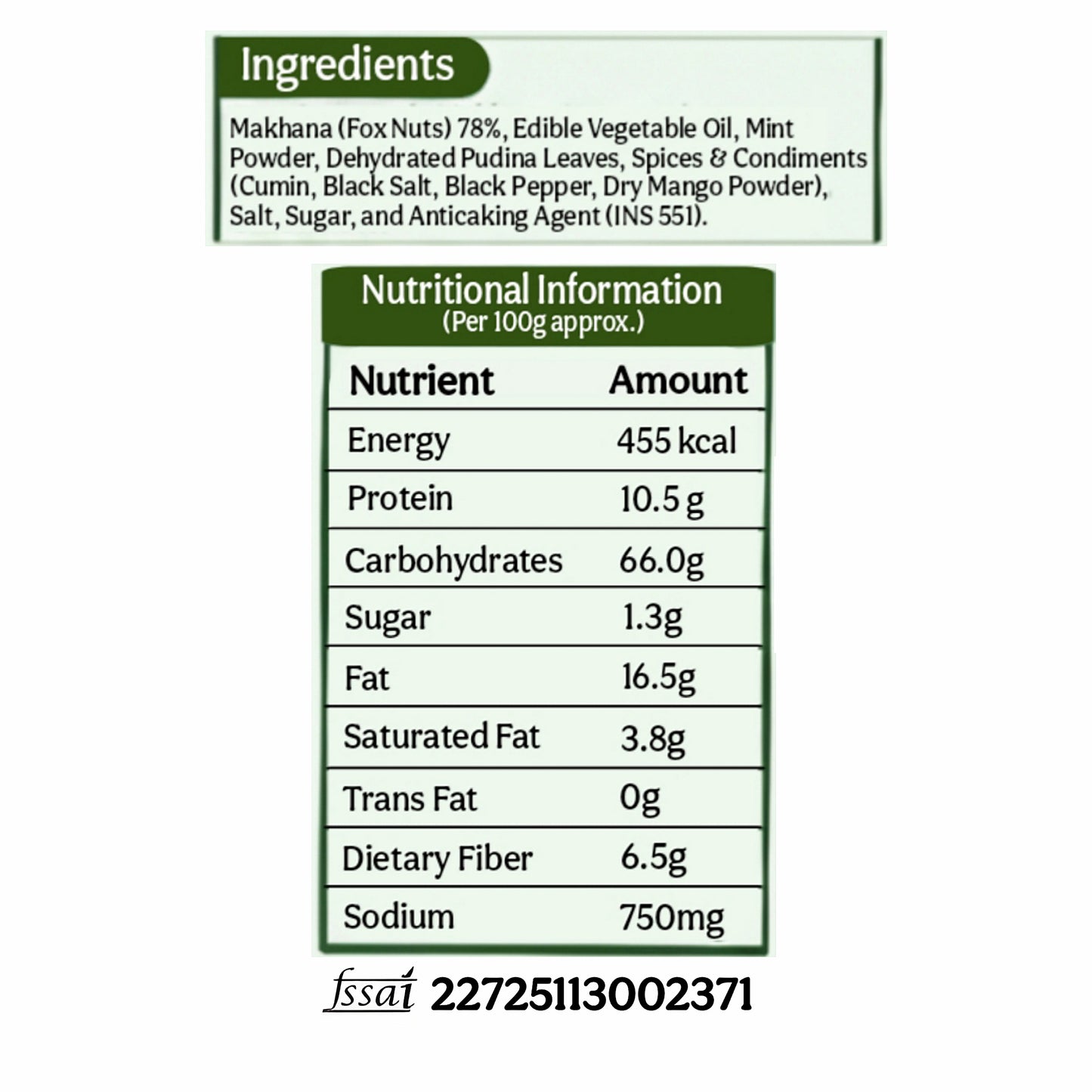 Makhana - Mint Flavor | Roasted , Not Fried