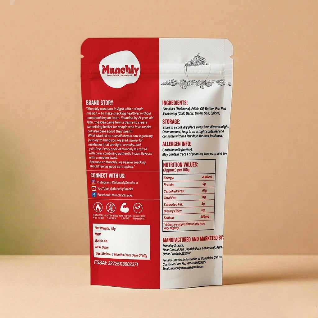 Munchly Peri Peri Blast Makhana (45g)