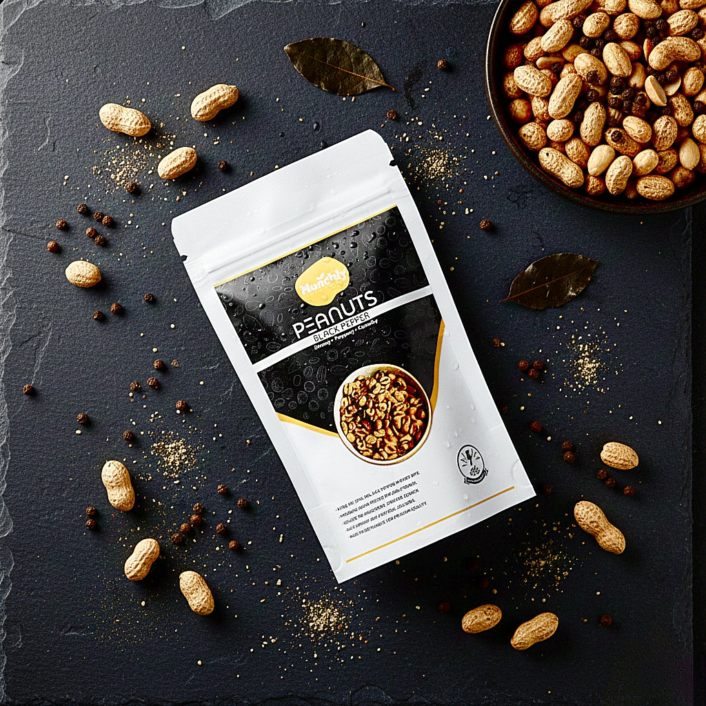 Munchly Black Pepper Peanuts | Roasted, Not Fried