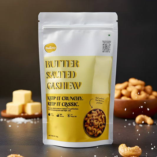Munchly Butter Salted Cashews | Roasted, Not Fried