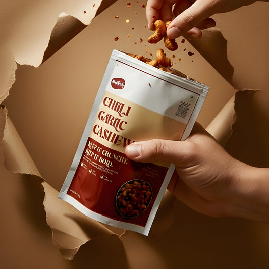 Munchly Chilli Garlic Cashews | Roasted, Not Fried