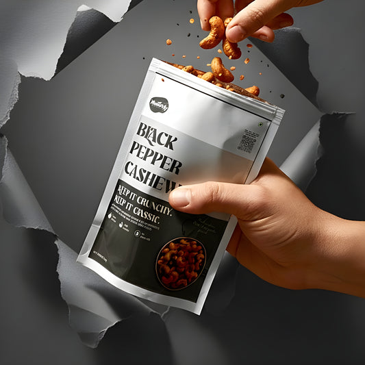 Munchly Black Pepper Cashews | Roasted, Not Fried