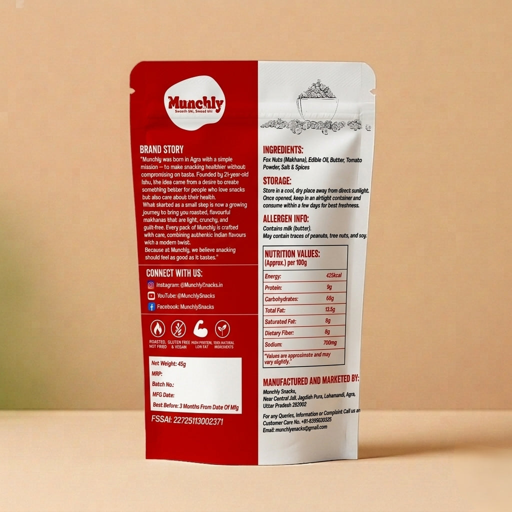Munchly Tomato Zing Makhana (45g)